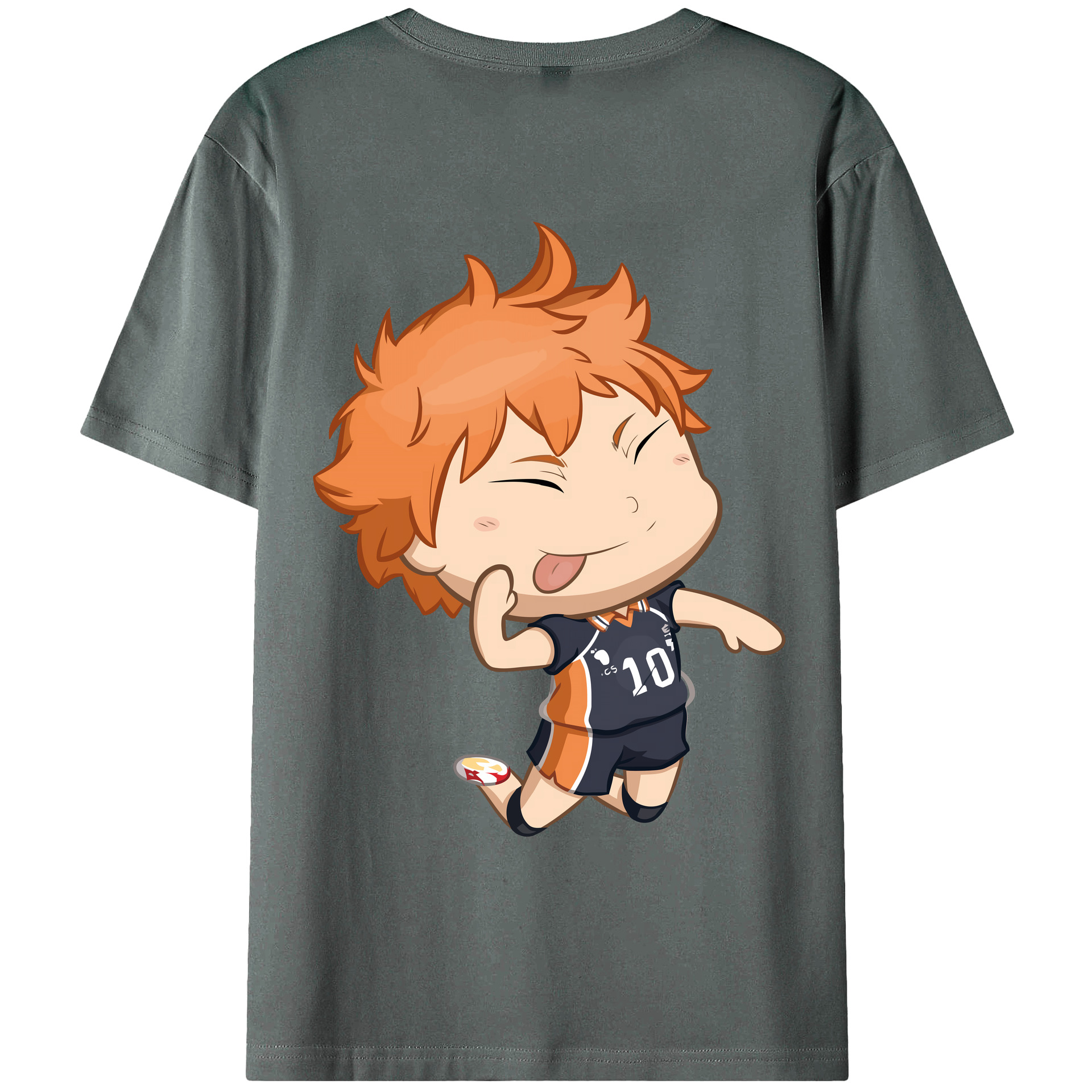 （画像用） ハイキュー!! Haikyu!! 綿100％ メンズ半袖Tシャツ（バックプリント） 通気性